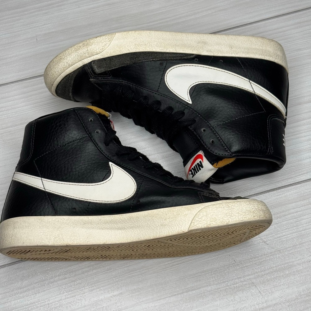Nike Blazer Mid 77 Vintage Black White High Top Sneakers Men‎ 6 Retro Streetwear